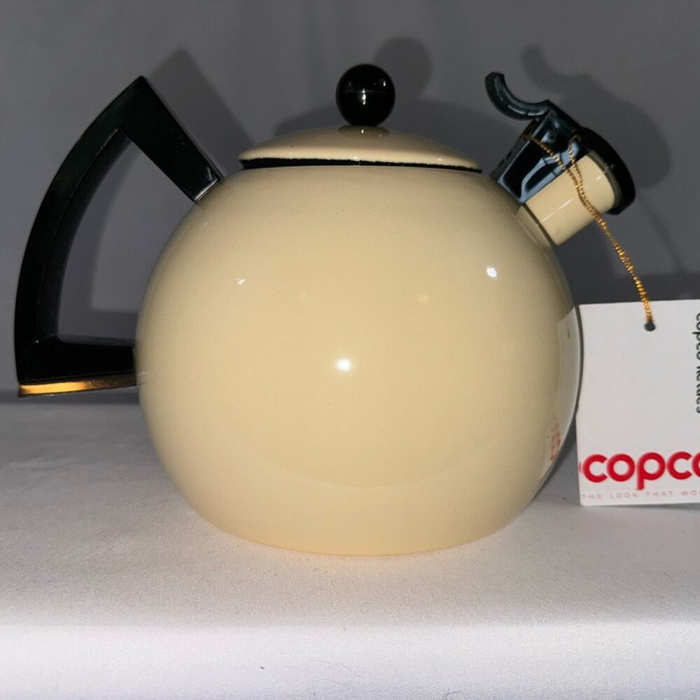 NIB Vintage & Rare Sam Lebowitz Copco Porcelain Whistling Kettle